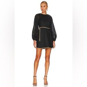 ZIMMERMANN Open-back
Embellished Linen Mini Dress In Black